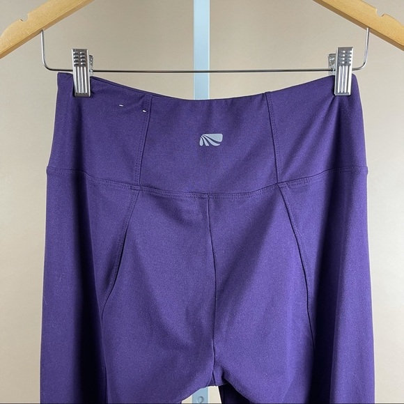 Marika Medium Yoga High Rise Cut Out Leggings Dark Purple Jewel Tone Workout - Picture 3 of 7